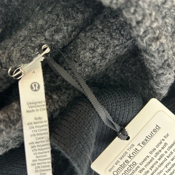 New Lulu lemon ombre knit texture poncho - Picture 5 of 6